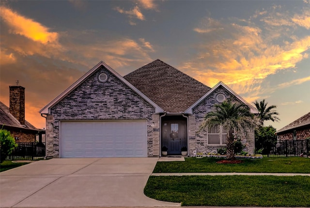 321 Twin Timbers Ln, Kemah, TX 77565 - view of front of house featuring driveway, a garage, and roof with shingles