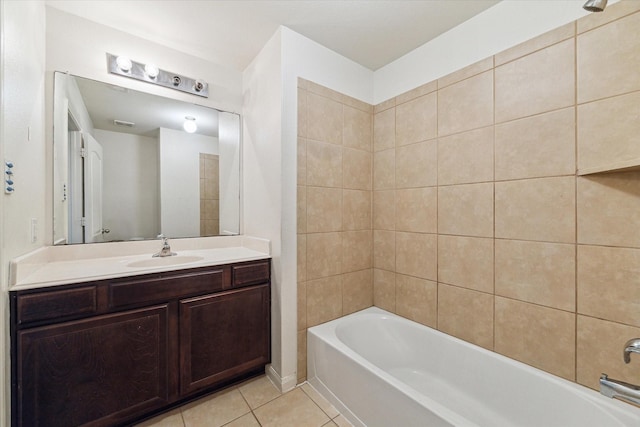 5002 Manor Stone Ln, Rosenberg, TX 77469 - full bathroom with vanity, tile patterned floors, and  shower combination