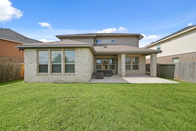 358 Cavil Barrier Ln, La Porte, TX 77571 - back of house featuring a patio area, brick siding, and a shingled roof