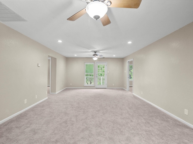 3422 N Elm Rd, Santa Fe, TX 77517 - unfurnished room with a ceiling fan, recessed lighting, carpet floors, and baseboards