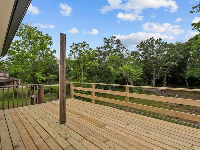 3422 N Elm Rd, Santa Fe, TX 77517 - deck featuring view of wooded area