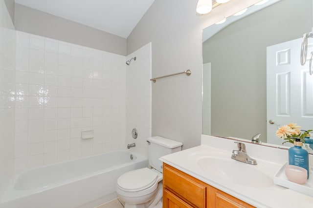1802 Dominic Ln, Houston, TX 77049 - bathroom featuring toilet, vanity, and shower / tub combination
