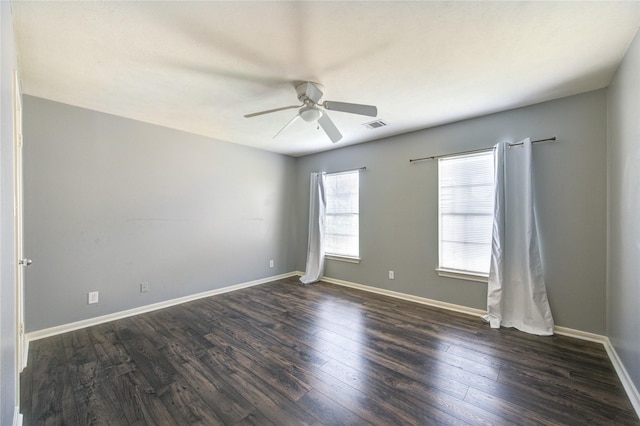 1322 Village Garden Dr, Missouri City, TX 77459 - unfurnished room with a ceiling fan and dark wood-type flooring