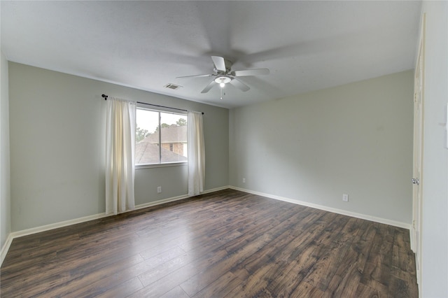 1322 Village Garden Dr, Missouri City, TX 77459 - unfurnished room with a ceiling fan and dark wood finished floors