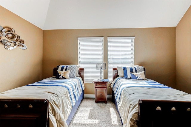 8215 Frontenac Dr, Houston, TX 77071 - bedroom featuring vaulted ceiling, light colored carpet, and baseboards