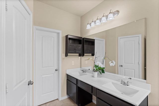 20119 Ray Falls Dr, Tomball, TX 77375 - bathroom with double vanity and tile patterned flooring