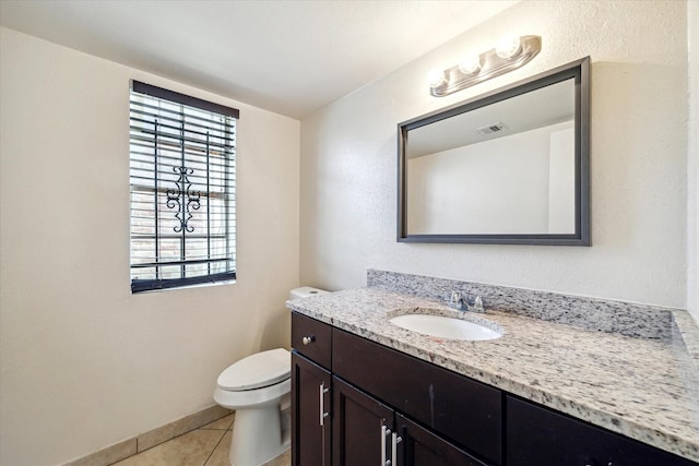 12318-12320 Ormandy St, Houston, TX 77085 - bathroom featuring vanity, toilet, tile patterned flooring, and plenty of natural light