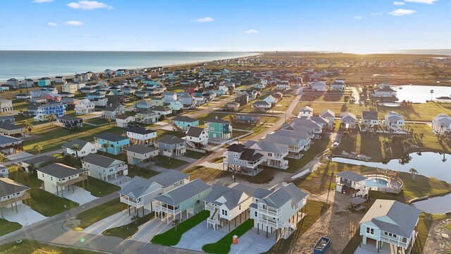4046 Miramar Ct, Galveston, TX 77554 - aerial perspective of suburban area featuring a nearby body of water