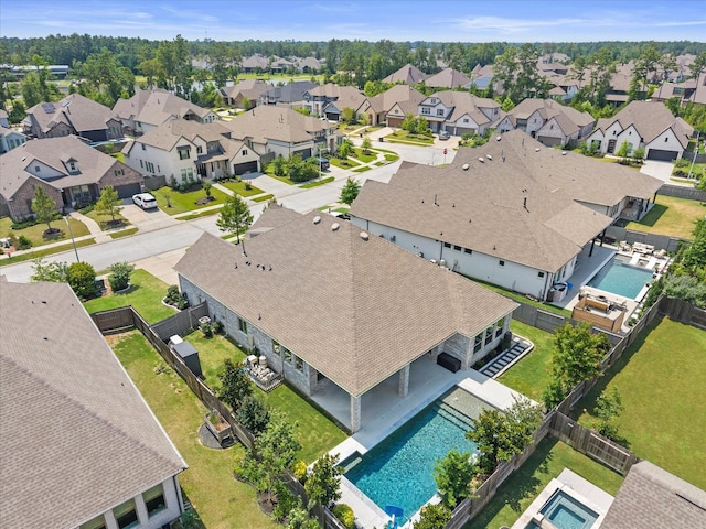 17511 Autumn Leaves Dr, Conroe, TX 77302 - aerial perspective of suburban area with a pool area