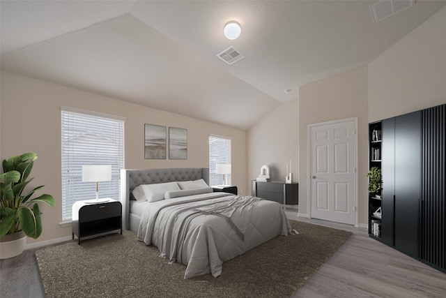 3423 Single Ridge Way, Katy, TX 77493 - bedroom featuring vaulted ceiling, light wood-style flooring, and baseboards