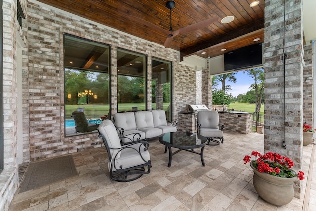 2722 N Southern Oaks Dr, Houston, TX 77068 - view of patio with an outdoor hangout area and grilling area