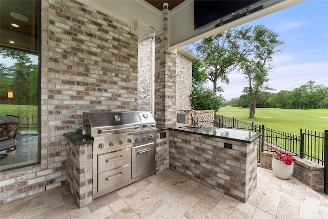 2722 N Southern Oaks Dr, Houston, TX 77068 - view of patio featuring area for grilling and view of golf course