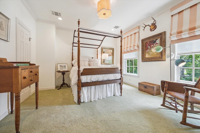 3428 Wickersham Ln, Houston, TX 77027 - bedroom featuring crown molding, carpet floors, baseboards, and recessed lighting