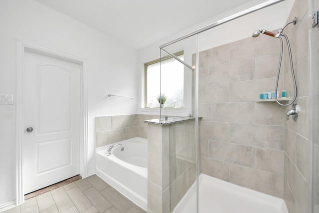 8034 Royal Palm Dr, Fulshear, TX 77441 - full bath featuring a stall shower, a garden tub, and tile patterned floors