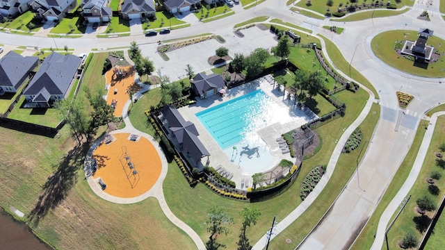 8034 Royal Palm Dr, Fulshear, TX 77441 - aerial perspective of suburban area featuring a pool area