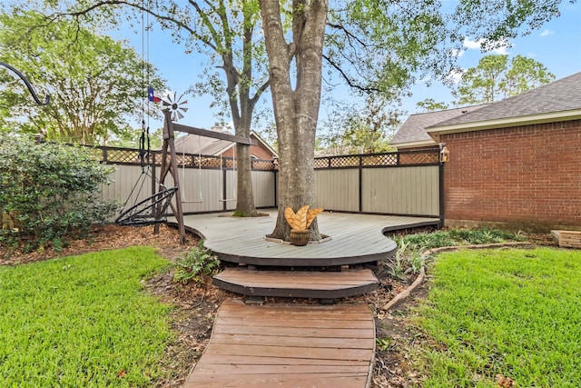4206 Misty Timbers Way, Houston, TX 77345 - view of yard with a wooden deck