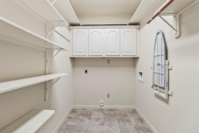4206 Misty Timbers Way, Houston, TX 77345 - washroom with cabinet space, hookup for an electric dryer, washer hookup, and baseboards