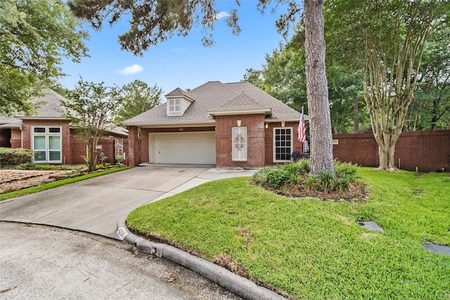 4206 Misty Timbers Way, Houston, TX 77345 - traditional-style home featuring brick siding, a garage, concrete driveway, and roof with shingles