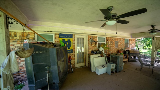205 Mesa Dr, Gatesville, TX 76528 - view of patio with a ceiling fan and grilling area