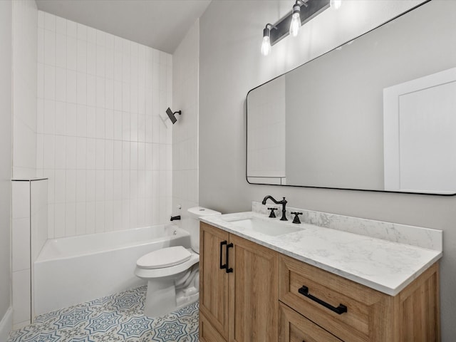 71 Prescott Dr, New Waverly, TX 77358 - full bath featuring vanity, toilet, bathing tub / shower combination, and tile patterned floors