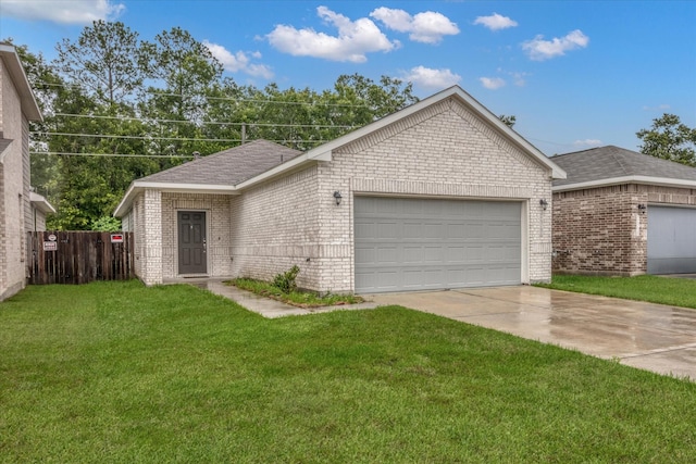 24742 Russet Bluff Trl, Houston, TX 77336 - ranch-style house with brick siding, roof with shingles, an attached garage, and driveway