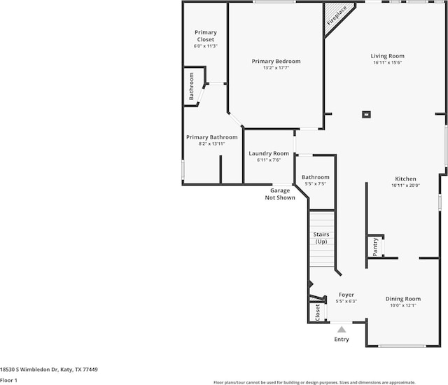 18530 S Wimbledon Dr, Katy, TX 77449 - room layout