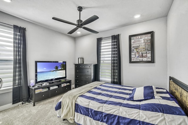 5315 Hammond Cir, Iola, TX 77861 - carpeted bedroom featuring ceiling fan and recessed lighting