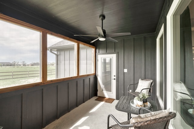 5315 Hammond Cir, Iola, TX 77861 - sunroom featuring a ceiling fan