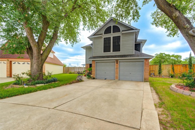 4406 Hidden Trace Ct, Houston, TX 77066 - traditional-style house with a garage, brick siding, driveway, and a shingled roof