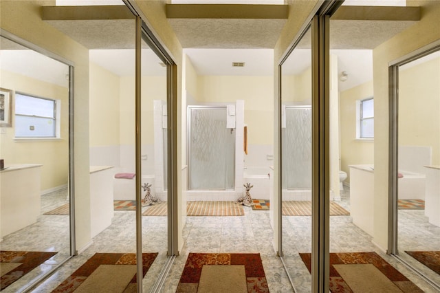 4406 Hidden Trace Ct, Houston, TX 77066 - full bath featuring toilet, a stall shower, and a bath