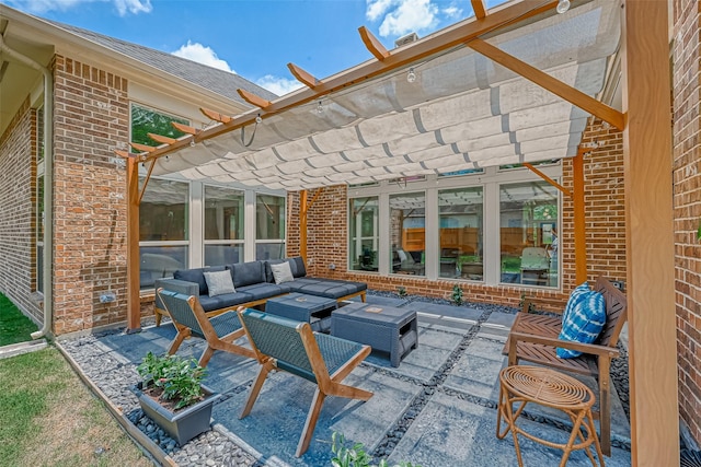 5918 Emmit Creek Ln, Sugar Land, TX 77479 - view of patio featuring a pergola and an outdoor hangout area