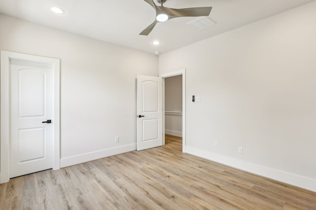 3722 Nathaniel Brown St, Houston, TX 77021 - unfurnished bedroom featuring wood finished floors, baseboards, recessed lighting, and a ceiling fan