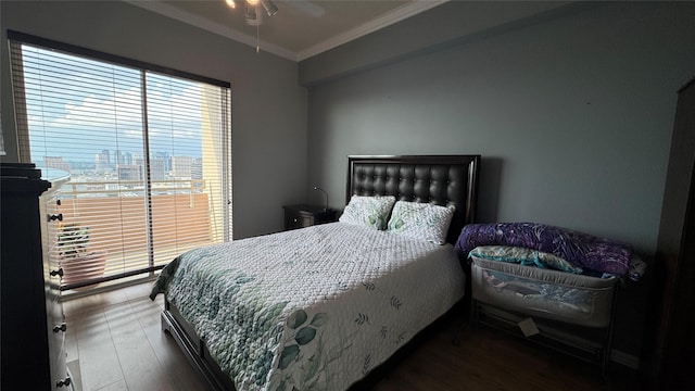 3505 Sage Rd Unit 2405, Houston, TX 77056 - bedroom featuring crown molding and wood finished floors