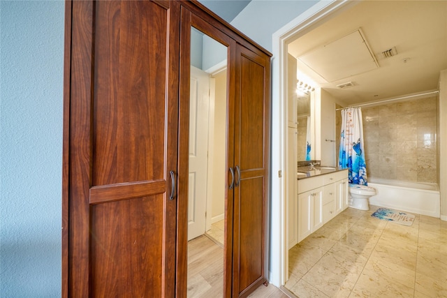 3505 Sage Rd Unit 2405, Houston, TX 77056 - full bathroom with vanity and shower / bath combination with curtain
