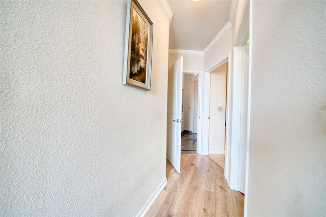 3505 Sage Rd Unit 2405, Houston, TX 77056 - corridor with light wood-type flooring and crown molding