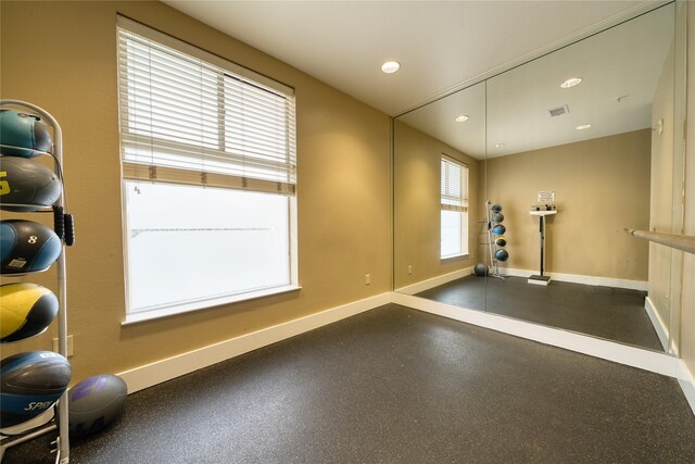 3505 Sage Rd Unit 2405, Houston, TX 77056 - workout area with baseboards and recessed lighting