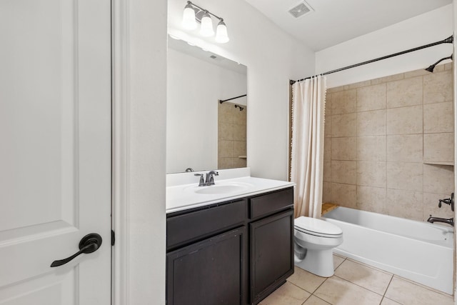 20423 Barrel Run Dr, Hockley, TX 77447 - bathroom featuring tile patterned flooring, shower / bath combo, vanity, and toilet