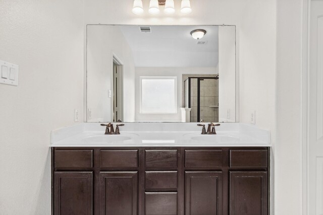 20423 Barrel Run Dr, Hockley, TX 77447 - full bath featuring double vanity and a shower with door