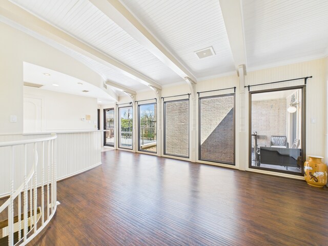 7608 Del Monte Dr, Houston, TX 77063 - spare room featuring beam ceiling and wood finished floors