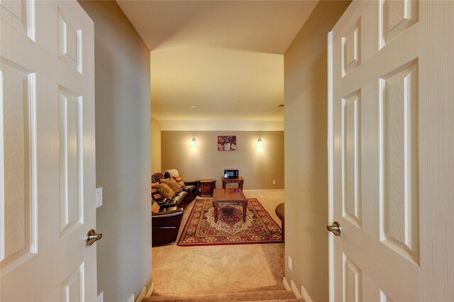 9710 Wild Orange Ct, Spring, TX 77379 - hallway with carpet and baseboards