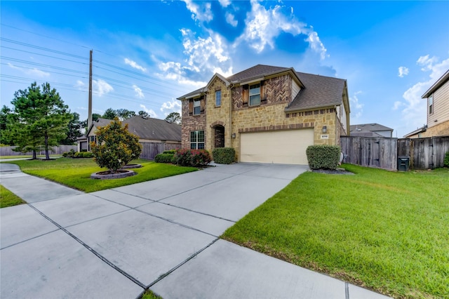 9710 Wild Orange Ct, Spring, TX 77379 - traditional home featuring stone siding, driveway, and an attached garage