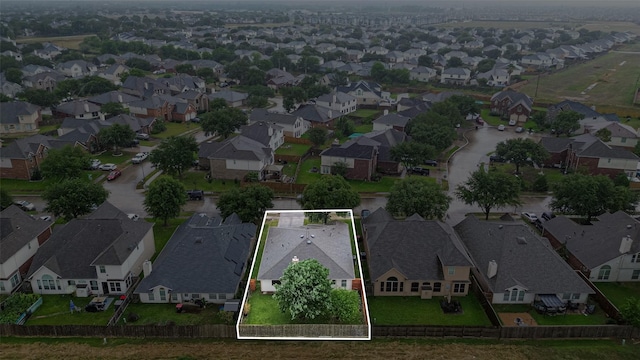 8143 Solara Bnd, Houston, TX 77083 - aerial perspective of suburban area with property parcel outlined