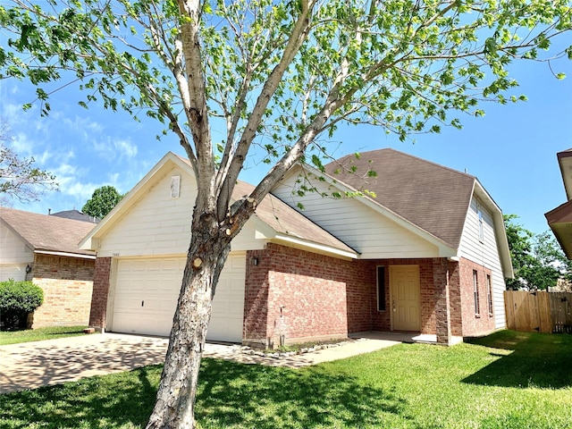 7302 River Pines Dr, Cypress, TX 77433 - ranch-style home featuring brick siding, an attached garage, and concrete driveway