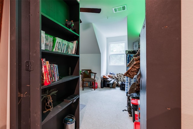 35 Disher Cir, Huffman, TX 77336 - walk in closet featuring carpet and a ceiling fan