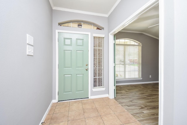 3219 Forest Willow Ln, Houston, TX 77068 - tiled entrance foyer with crown molding and baseboards