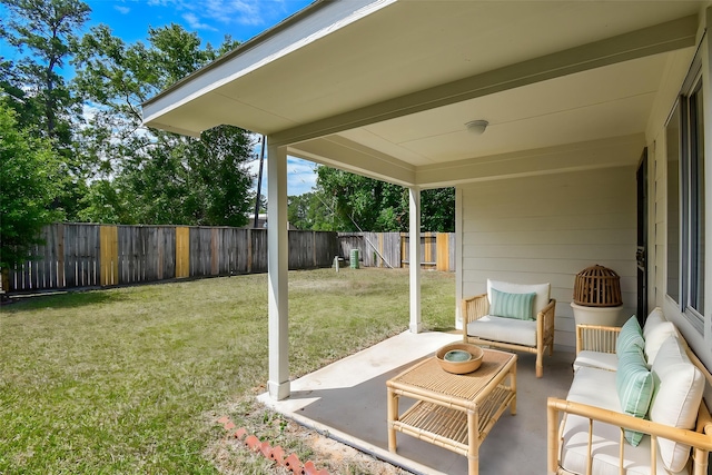 3219 Forest Willow Ln, Houston, TX 77068 - view of yard featuring an outdoor living space and a patio area