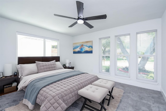 7418 Dew Mist Ln, Houston, TX 77095 - bedroom featuring carpet floors and ceiling fan