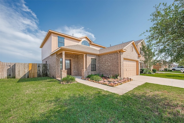 10015 Black Birch Ln, Tomball, TX 77375 - traditional-style house featuring brick siding, an attached garage, concrete driveway, and a shingled roof