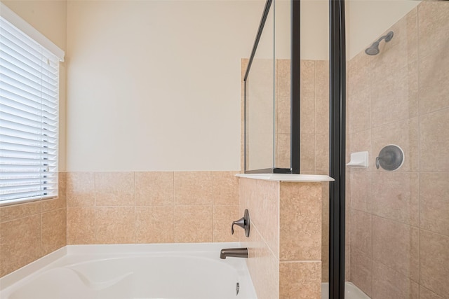 10015 Black Birch Ln, Tomball, TX 77375 - bathroom with a stall shower and a bath