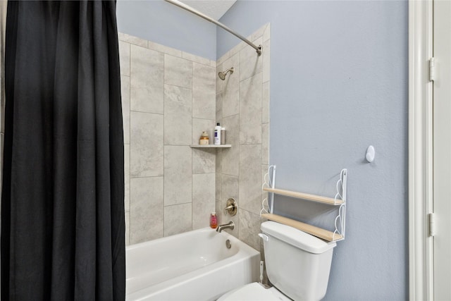 5219 Camp Creek Rd, Baytown, TX 77523 - full bath featuring shower / bath combination with curtain and toilet
